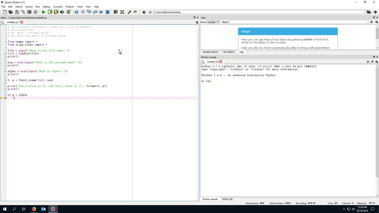 1-Sample t-test With Python | Lumina Media Player